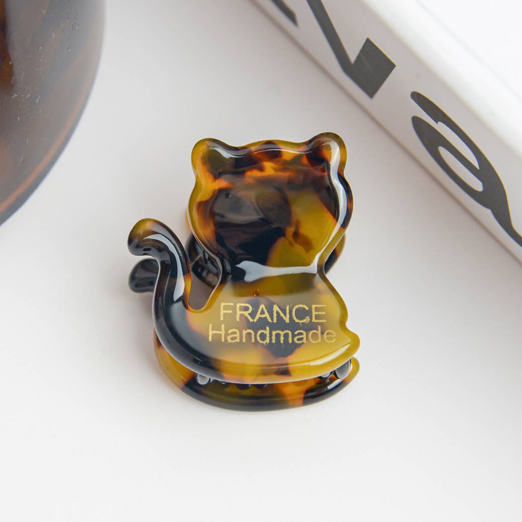 Acetate Mini Cute Cat and Bear Hair Clip