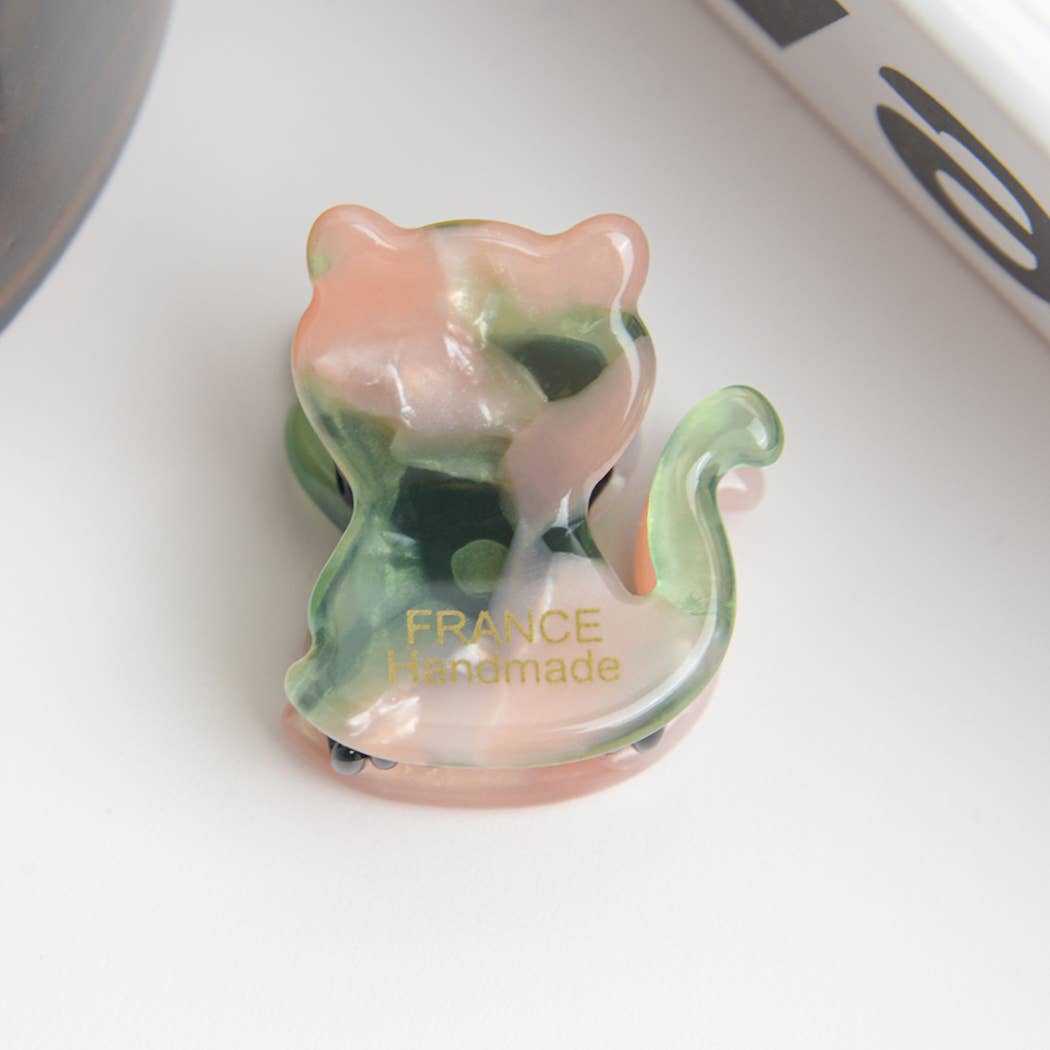 Acetate Mini Cute Cat and Bear Hair Clip