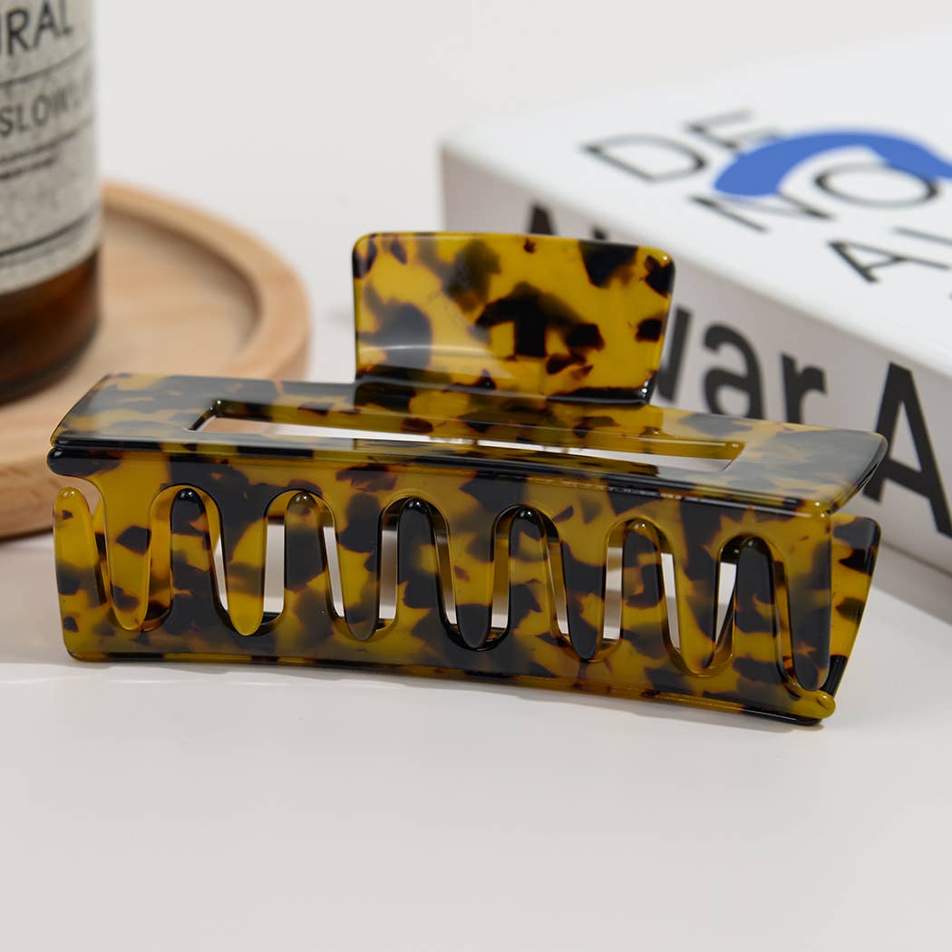 Vintage Oversized Square Acetate Claw Clip, Eco-Friendly